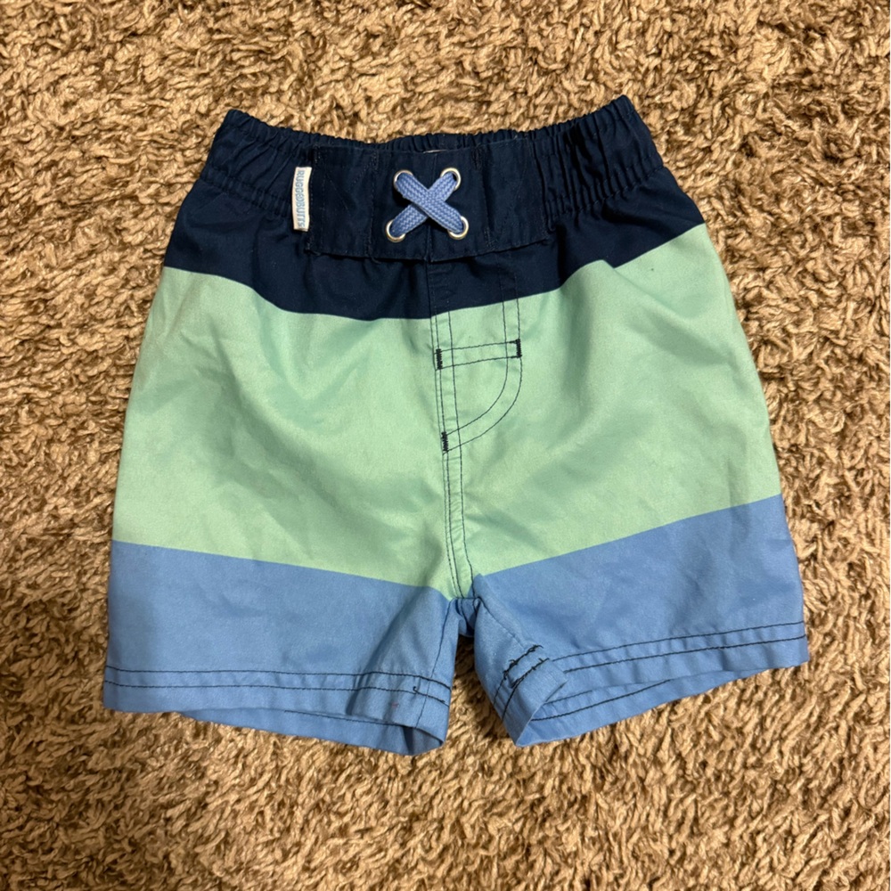 Rugged Butts Blue Striped Swim Trunks